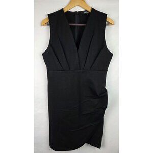 Lulus Women Dress Size Large Black Cocktail Hour Sleeveless Tulip Mini Dress